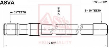 Піввісь ліва 24X857X24 (LAND CRUISER 80) ASVA TYS-02