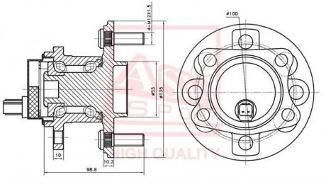 Ступиця задня (TOYOTA YARIS (JPP) KSP90,ZSP90 2005-2011) ASVA TYWH-KSP90R