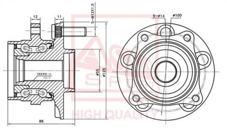 СТУПИЦЯ ПЕРЕДНЯ (TOYOTA PRIUS NHW20 2003-2009) ASVA TYWH-NHW20F