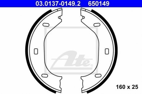 Тормозные колодки ручного тормоза ATE 03013701492