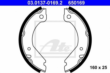 Тормозные колодки ручного тормоза ATE 03013701692