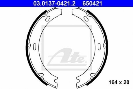 Тормозные колодки ручного тормоза ATE 03013704212