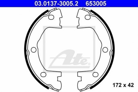 Тормозные колодки ручного тормоза ATE 03013730052 (фото 1)