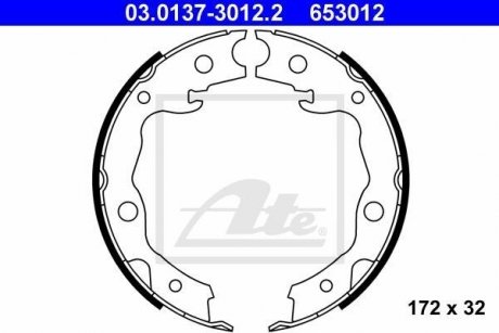 Тормозные колодки ручного тормоза ATE 03013730122