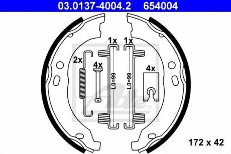 Тормозные колодки ручного тормоза ATE 03013740042 (фото 1)