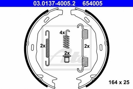 Гальмівні колодки ручного гальма ATE 03013740052 (фото 1)