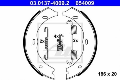 Тормозные колодки ручного тормоза ATE 03013740092