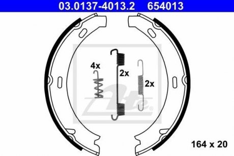 Тормозные колодки ручного тормоза ATE 03013740132