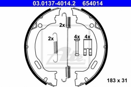 Тормозные колодки ручного тормоза ATE 03013740142