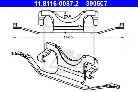 Пружинка гальмівних колодок дискових зад. DB E (W212) 01.09- ATE 11811600872