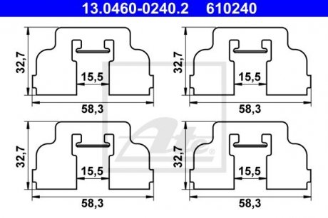 Комплектуючі для гальмівних колодок ATE 13046002402 (фото 1)