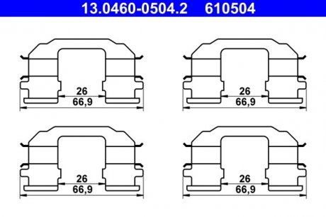 ZESTAW MONT.KLOCKOW HAM.PRZOD ATE 13046005042