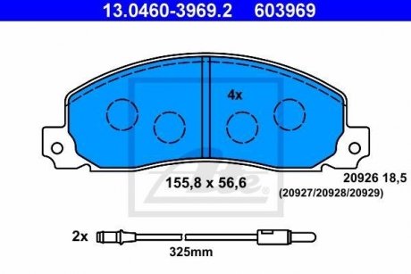 Тормозные колодки, дисковый тормоз (набор) ATE 13046039692