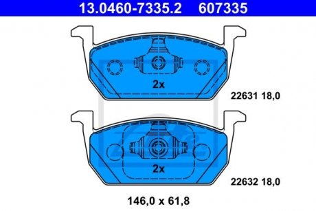 Тормозные колодкиPRZOD ATE 13046073352