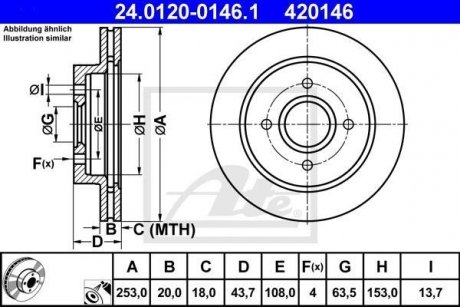 Диск тормозной ATE 24012001461