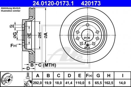 Диск тормозной ATE 24012001731