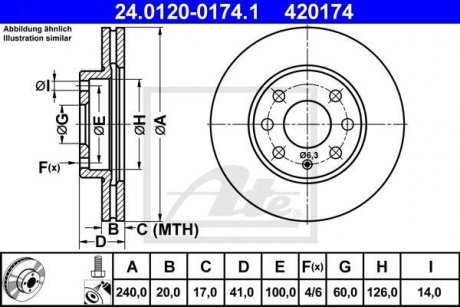 Гальмівний диск ATE 24012001741