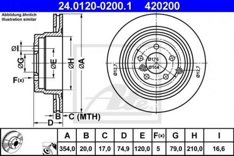 Тормозной диск ATE 24012002001