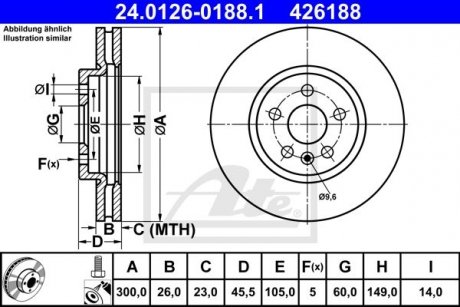 Диск тормознойPRZOD OPEL ASTRA K 15- ATE 24012601881