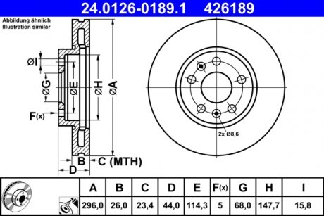 Диск тормознойPRZOD RENAULT MEGANE IV 15- ATE 24012601891