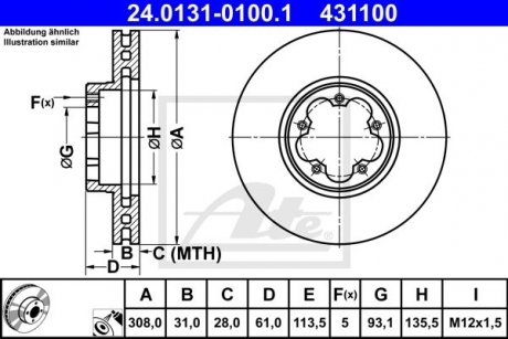 Диск тормознойPRZOD FORD TRANSIT 13- ATE 24013101001