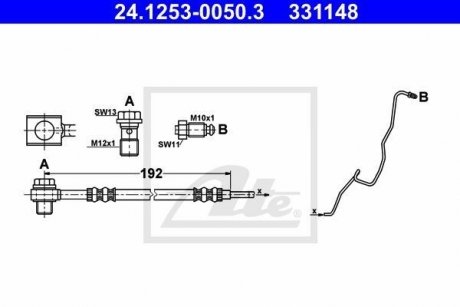 Шланг тормозной ATE 24125300503