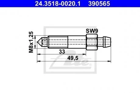Болт повітряного клапана / вентиль ATE 24351800201