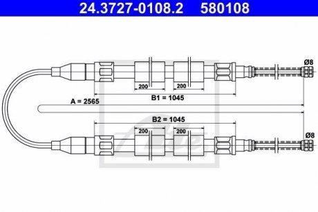 Трос ручного гальма ATE 24372701082