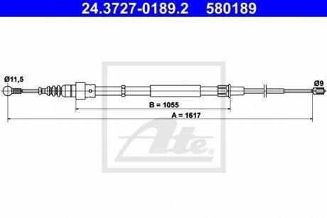 Трос ручного тормоза ATE 24372701892