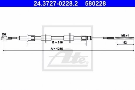 Трос ручного тормоза ATE 24372702282