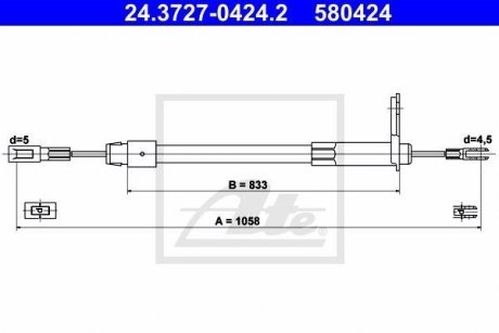 Трос ручного тормоза ATE 24372704242
