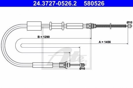Трос ручного тормоза ATE 24372705262 (фото 1)