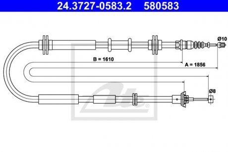 Трос ручного тормоза ATE 24372705832