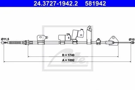 Трос ручного тормоза ATE 24372719422