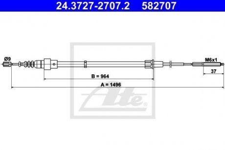 Трос ручного тормоза ATE 24372727072