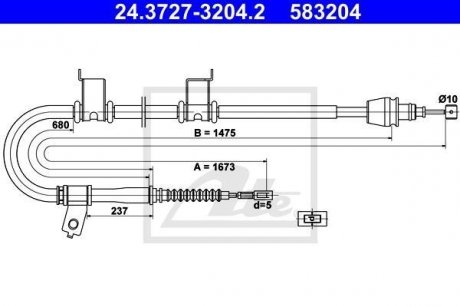 Трос ручного тормоза ATE 24372732042