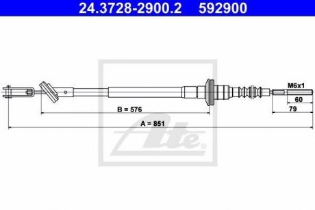 Трос сцепления ATE 24372829002 (фото 1)