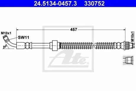 Фото шланг гальмівний ATE 24513404573 Шланг гальмівний ATE 24513404573
