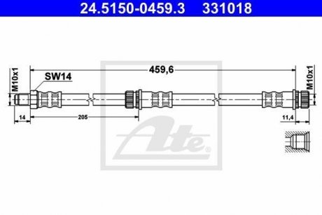 Шланг тормозной ATE 24515004593