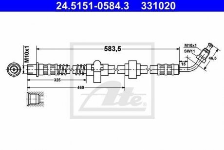 Шланг гальмівний ATE 24515105843