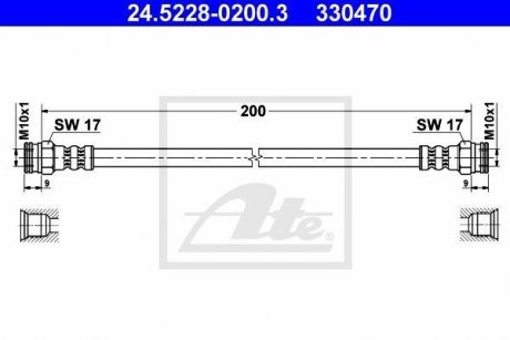 Шланг гальмівний ATE 24522802003