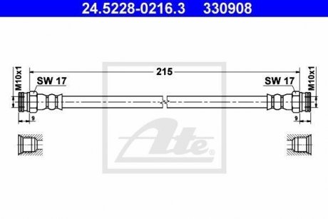 Шланг тормозной ATE 24522802163