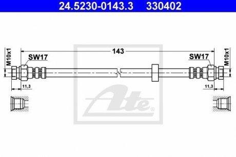 Шланг тормозной ATE 24523001433