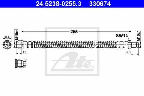 Шланг тормозной ATE 24523802553