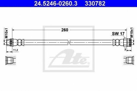 Шланг тормозной ATE 24524602603