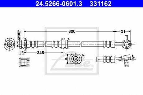 Шланг тормозной ATE 24526606013