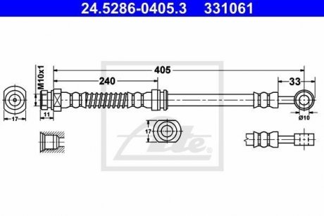 Шланг тормозной ATE 24528604053