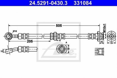 Шланг тормозной ATE 24529104303