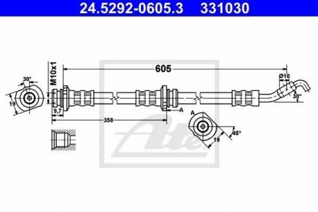 Шланг тормозной ATE 24529206053