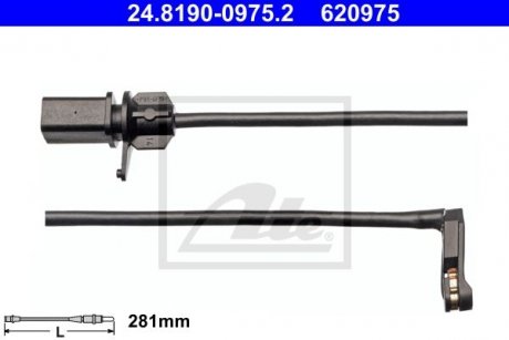 Датчик износа тормозных колодокAUDI A4 15- ATE 24819009752 (фото 1)